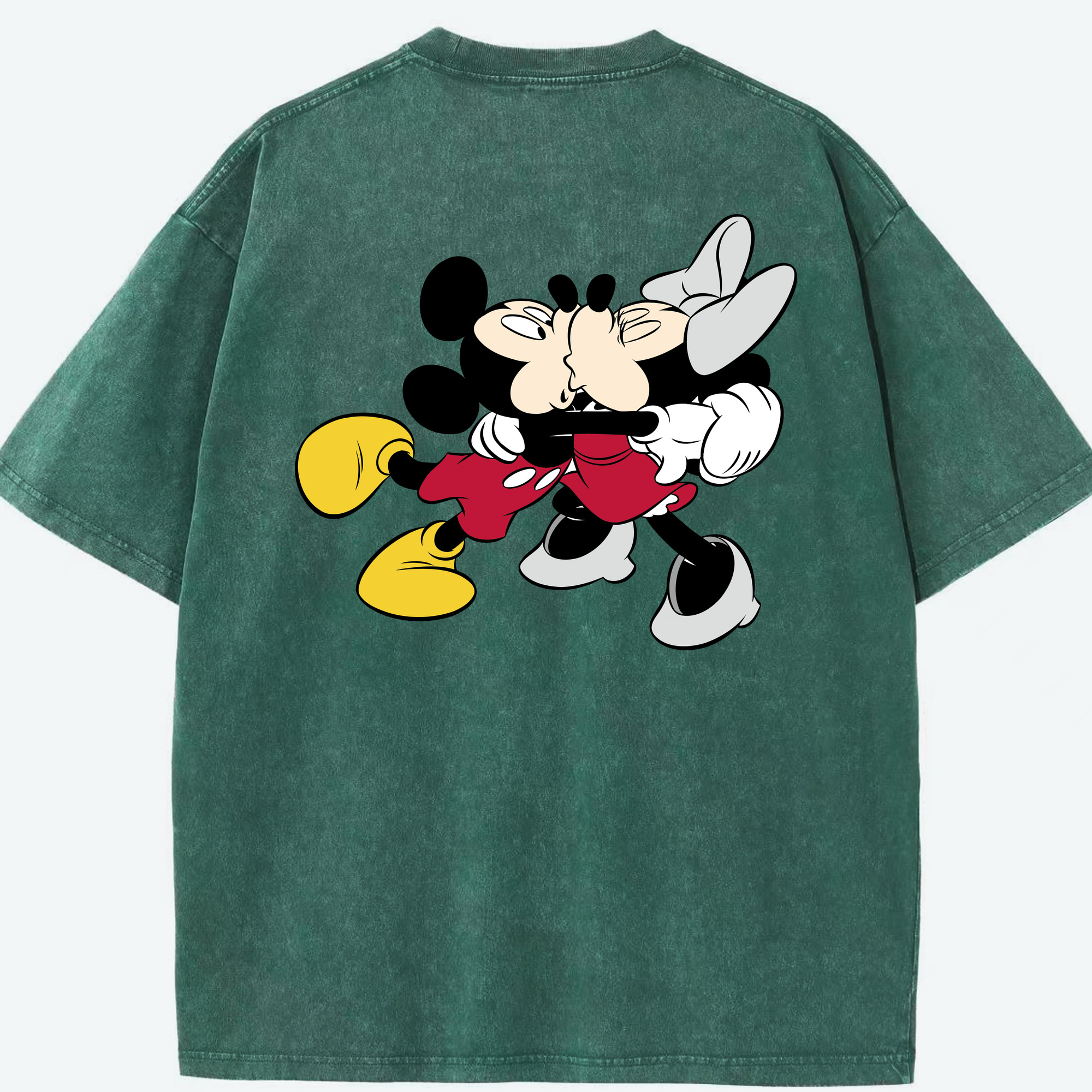 （画像用） ミッキーマウス Mickey Mouse 綿100% ヴィンテージ風 半袖Tシャツ（背面プリント）